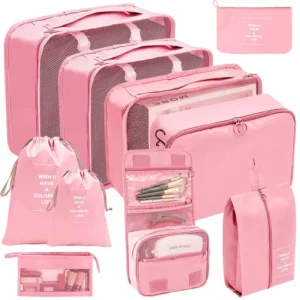 7/8/9/10 Piece Travel Organizer Set – Luggage Packing Cubes & Portable Storage Bags for Clothes, Shoes, & Accessories