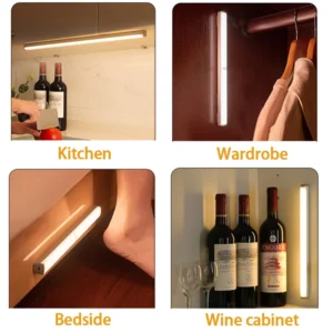 Wireless LED Motion Sensor Light – Rechargeable Night Lamp for Cabinets, Wardrobes, and Staircases