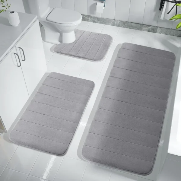 Super Absorbent Memory Foam Bath Mat – Non-Slip Bathroom Rug for Shower, Tub, and Floor