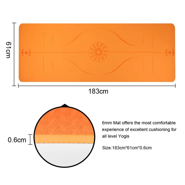 Non Slip Yoga Mat - Body Alignment System SGS Certified TPE Material-Textured Optimal Cushioning Eco Friendly Exercise Mat