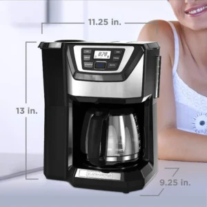 BLACK & DECKER 12-Cup Mill & Brew Coffee Maker – Programmable with Built-in Grinder & Sneak-A-Cup Feature