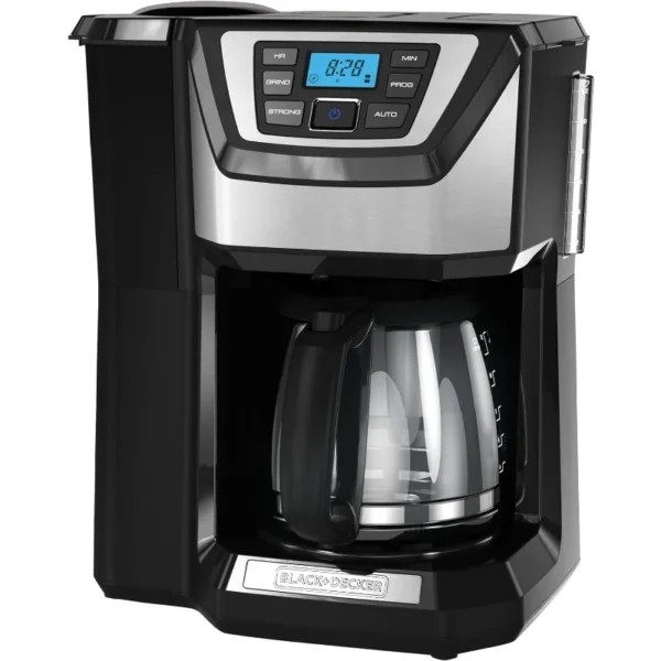 BLACK & DECKER 12-Cup Mill & Brew Coffee Maker – Programmable with Built-in Grinder & Sneak-A-Cup Feature