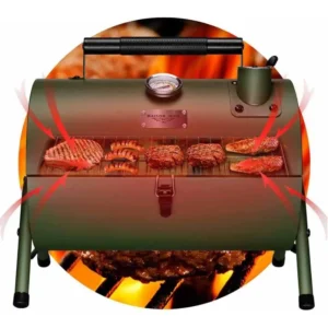 Adjustable Portable Charcoal Grill Multi-functional Metal Small BBQ Smoker for Outdoor Hiking Picnic