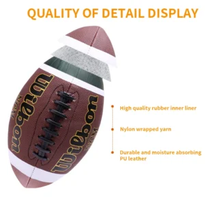 Wilson High-Quality PU Leather American Football – Official Size 3/6/9 for Adults & Kids