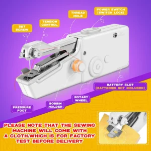 StitchMate Mini Handheld Electric Sewing Machine – Portable Sewing Solution for Home & Travel