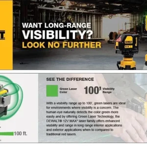 DEWALT DW089LG 360° Green Laser Level with 12V Lithium Battery