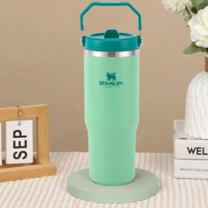 30OZ Insulated Water Bottle with Lid & Straw & Handle Travel Car Thermal Coffee Car Cup Stainless Steel for Cold Hot Beverages