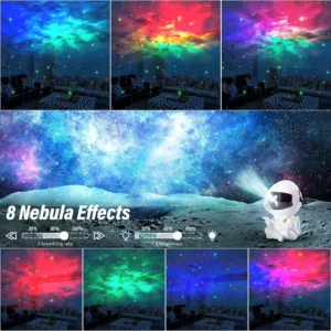 Astronaut Galaxy Star Projector – LED Nebula Night Light for Kids’ Bedroom & Home Decor