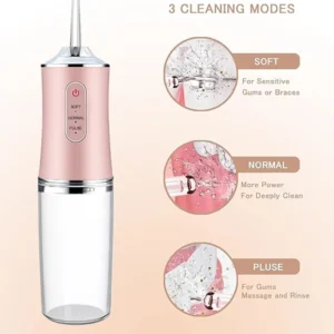 USB Rechargeable Water Flosser – Portable Oral Irrigator with 4 Nozzles & 200ML Tank