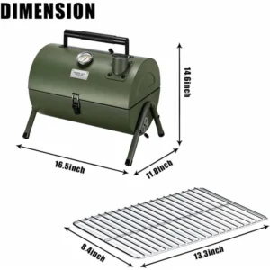 Adjustable Portable Charcoal Grill Multi-functional Metal Small BBQ Smoker for Outdoor Hiking Picnic