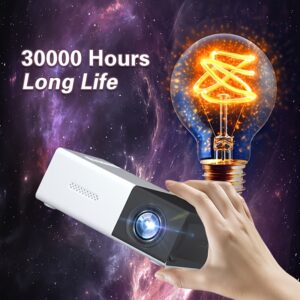 3000+ Lumens HD Mini Projector – Portable, 3D Supported, Home Theater & Outdoor Camping Essential