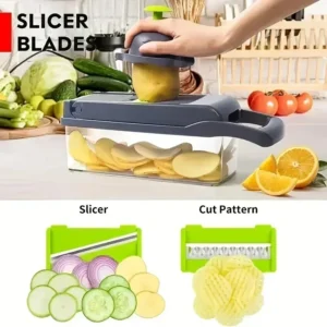 16-in-1 Multifunctional Vegetable Chopper & Slicer with Handle