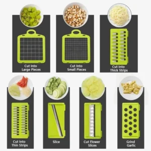 16-in-1 Multifunctional Vegetable Chopper & Slicer with Handle