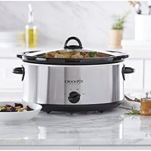 Crock-Pot 7 Quart Oval Manual Slow Cooker – Stainless Steel, Perfect for Large Families & Entertaining