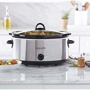 Crock-Pot 7 Quart Oval Manual Slow Cooker – Stainless Steel, Perfect for Large Families & Entertaining