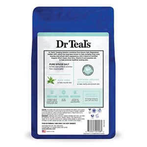 Dr Teal's Pure Epsom Salt Soak - Clarify & Smooth with Witch Hazel & Aloe Vera (3 lbs, Pack of 4)