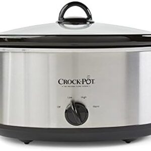 Crock-Pot 7 Quart Oval Manual Slow Cooker – Stainless Steel, Perfect for Large Families & Entertaining