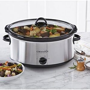 Crock-Pot 7 Quart Oval Manual Slow Cooker – Stainless Steel, Perfect for Large Families & Entertaining