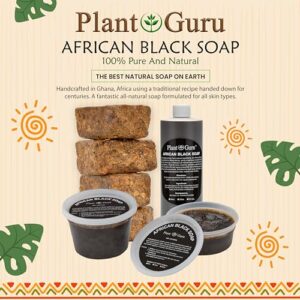 Raw African Black Soap 5 lbs Bulk Bars - 100% Pure & Natural from Ghana for Acne, Eczema, Psoriasis, Dry Skin, Scars & Dark Spots - Effective for Pimples & Blackheads