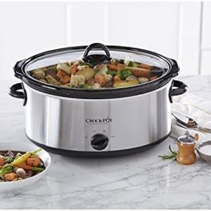 Crock-Pot 7 Quart Oval Manual Slow Cooker – Stainless Steel, Perfect for Large Families & Entertaining