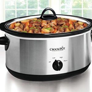 Crock-Pot 7 Quart Oval Manual Slow Cooker – Stainless Steel, Perfect for Large Families & Entertaining