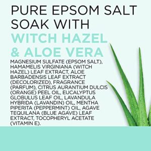 Dr Teal's Pure Epsom Salt Soak - Clarify & Smooth with Witch Hazel & Aloe Vera (3 lbs, Pack of 4)